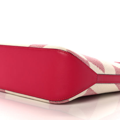 Hermes Swift Toile H Cabas H En Biais 27 Ecru Framboise 9 of 10