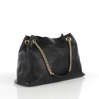 Gucci Pebbled Calfskin Medium Soho Chain Shoulder Bag Black 3 of 9