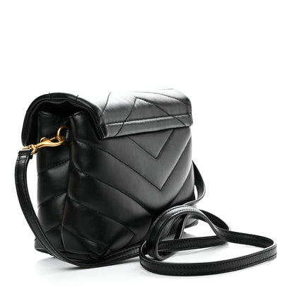 Saint Laurent Calfskin Y Quilted Monogram Toy Loulou Crossbody Bag Black 3 of 10