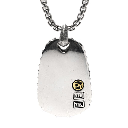 David Yurman Sterling Silver 18K Yellow Gold Seahorse Dog Tag Pendant Necklace 4 of 4