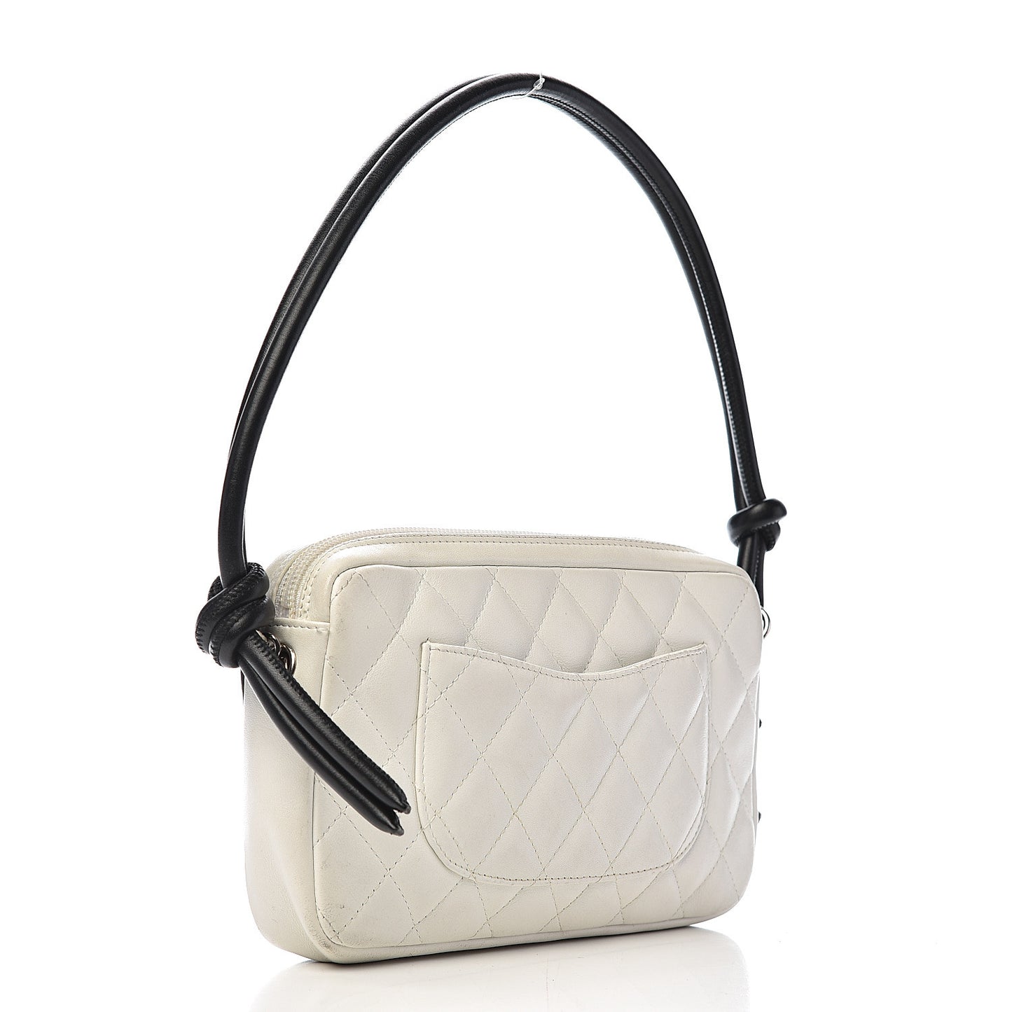 Calfskin Quilted Cambon Pochette White Black
