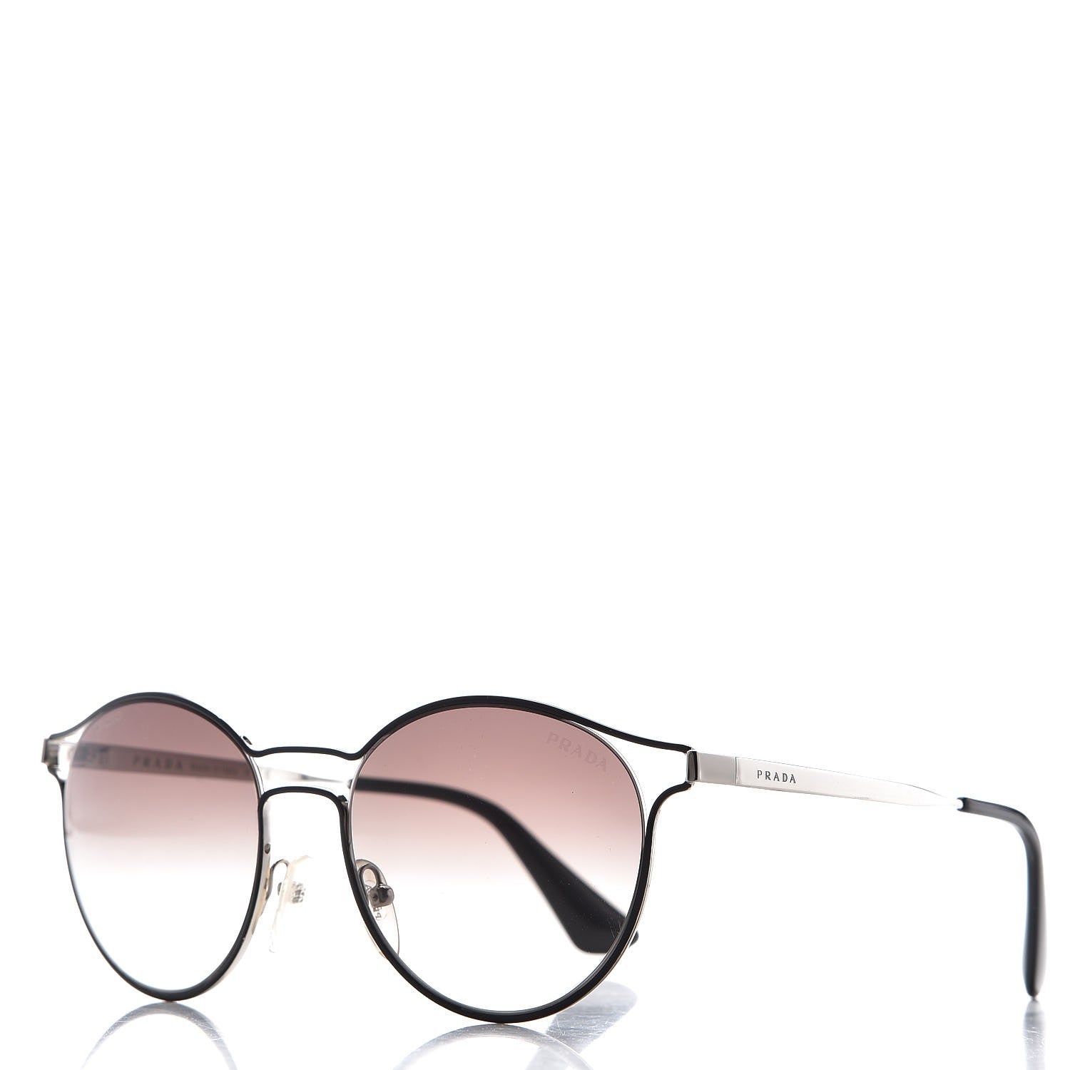 Prada Cinema Sunglasses SPR 62S Black Silver 1 of 8