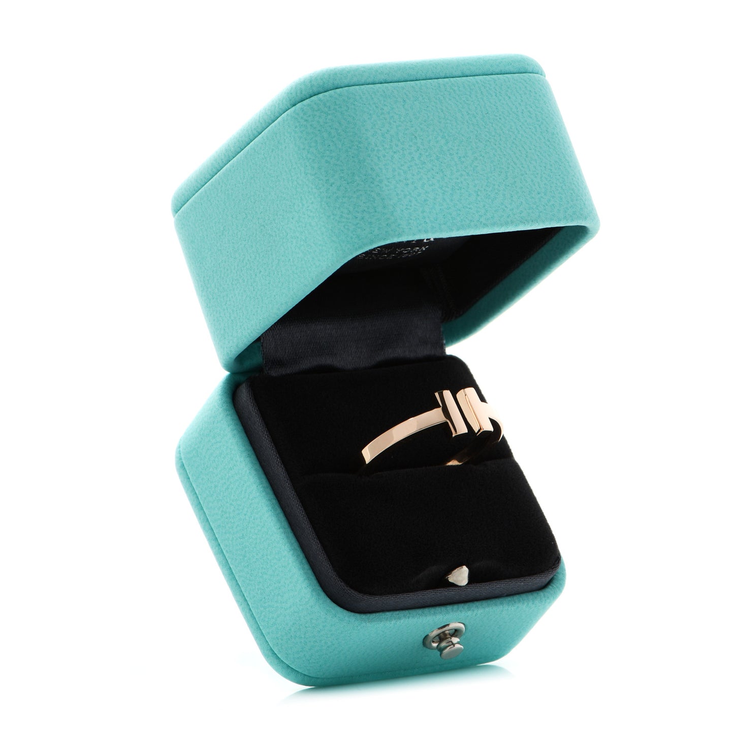 18K Rose Gold T Square Ring 60 9
