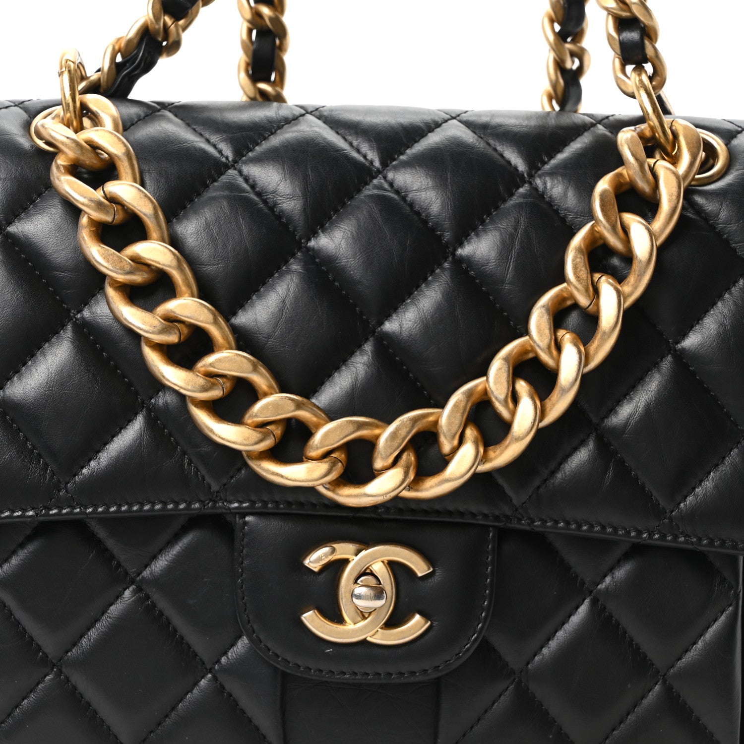 Chanel Aged Calfskin Quilted Double You Backpack Black 7 of 10