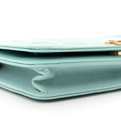 Chanel Caviar Quilted Boy Wallet On Chain WOC Light Blue 11 of 15