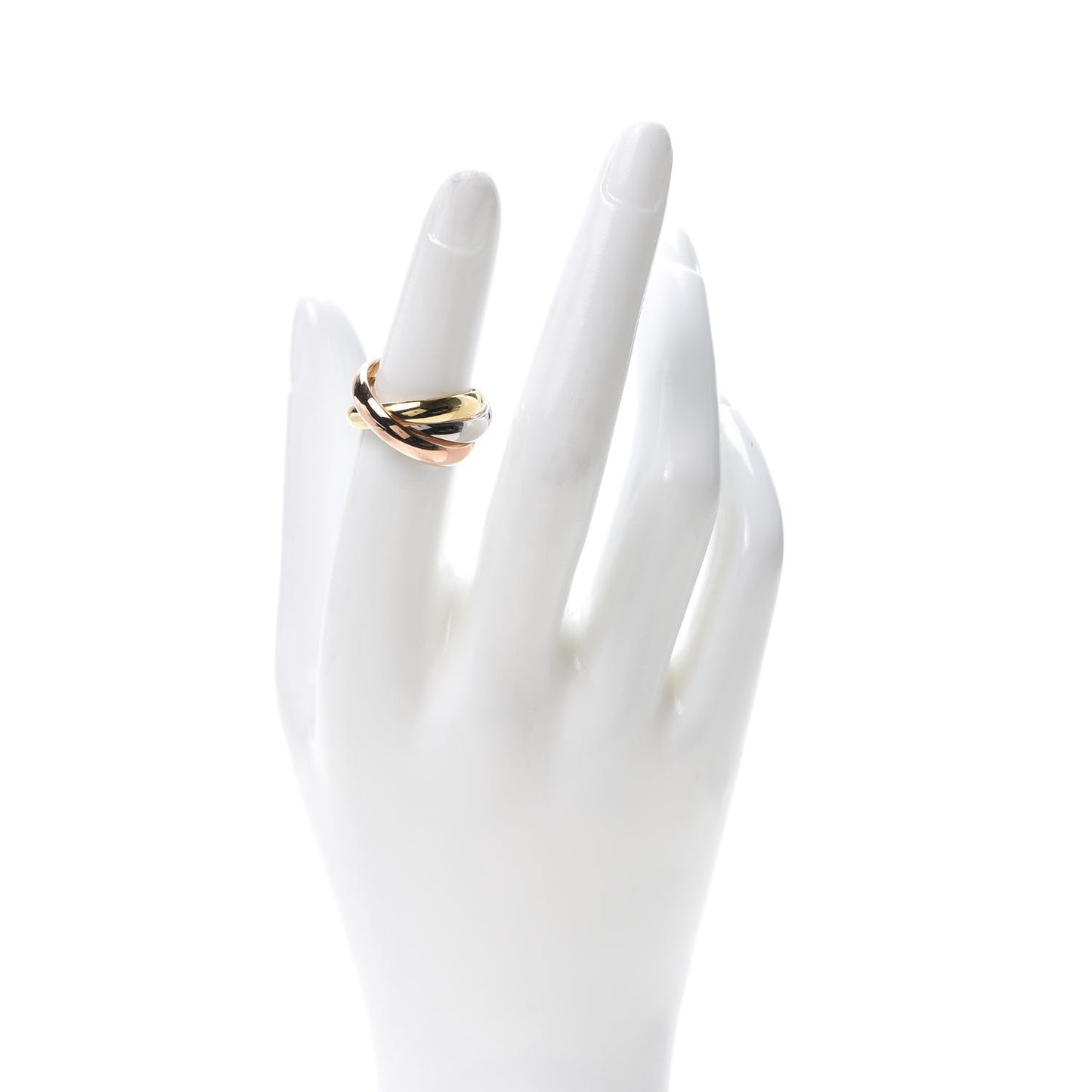 18K Pink Yellow White Gold Classic Trinity Ring 53 6.25