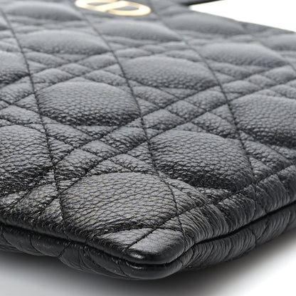 Christian Dior Grained Calfskin Cannage Large Caro Daily Pouch Black 8 of 8