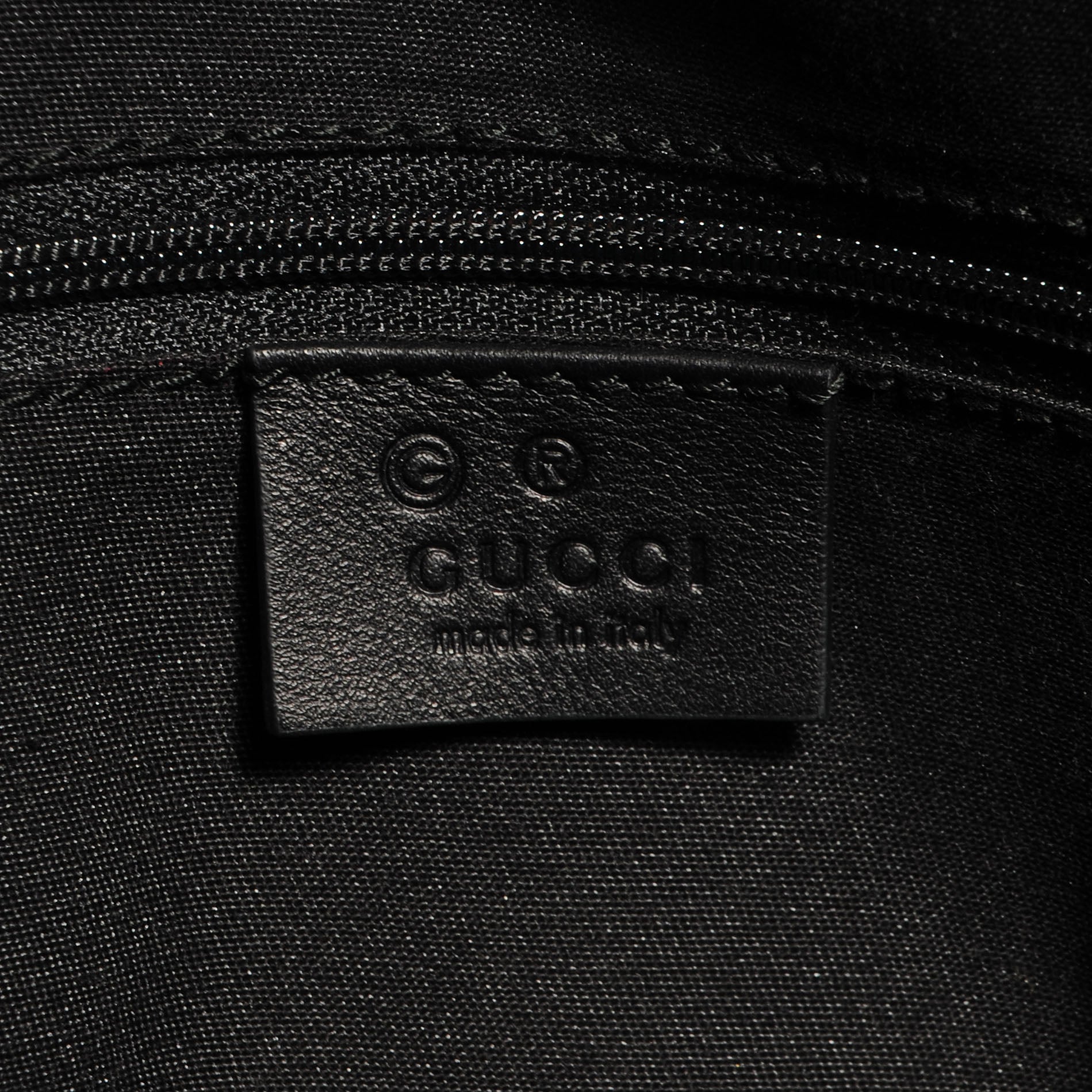 Gucci Horsebit Embossed Full Moon Tote Black 6 of 7
