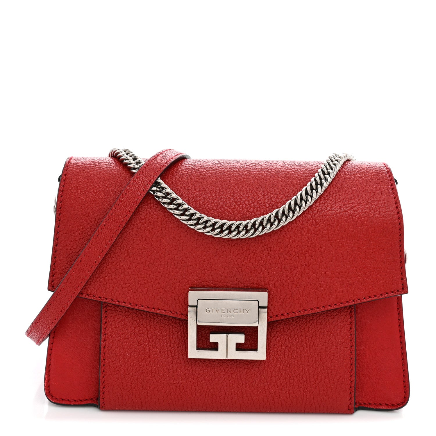 Givenchy Goatskin Small GV3 Shoulder Bag Bright Red 1 of 10