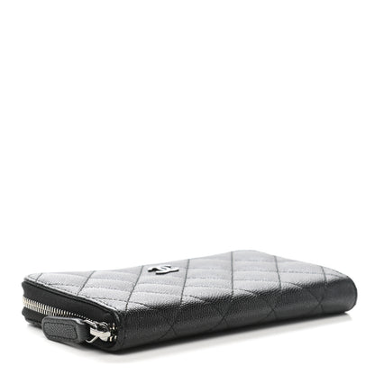 Chanel Iridescent Caviar Quilted Medium Zip Around Wallet Black 4 of 8