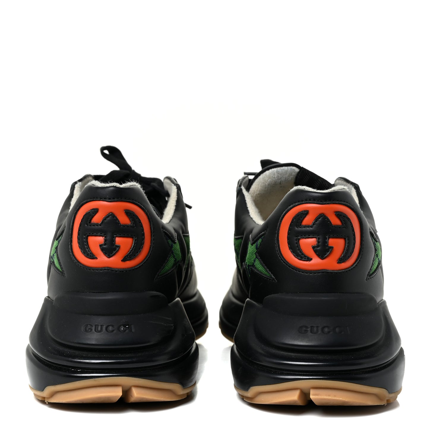 Demetra Monogram Multicolor Stars Inlay Mens Rhyton Sneakers 10.5 Black Green Blue Deep Orange