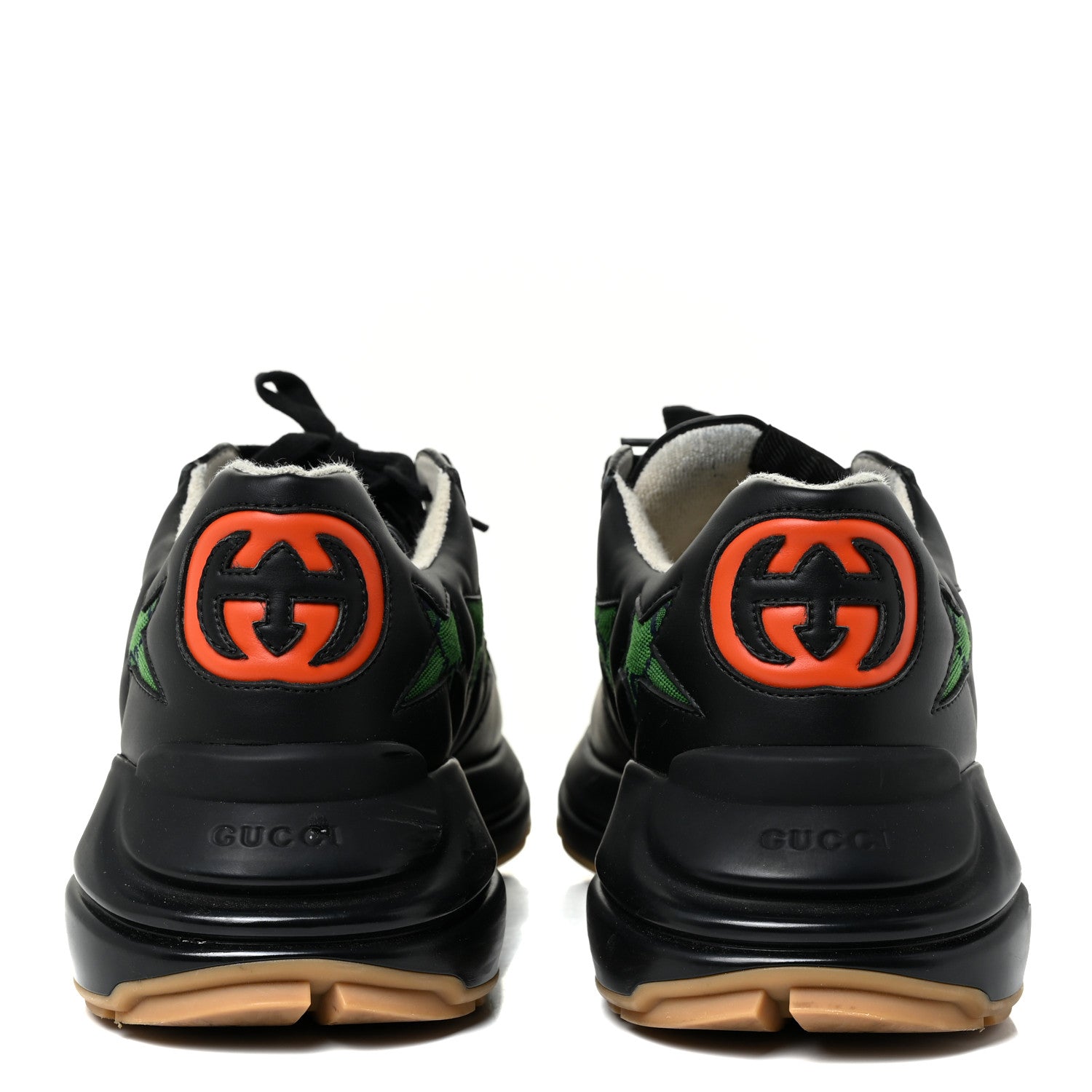 Gucci Demetra Monogram Multicolor Stars Inlay Mens Rhyton Sneakers 10.5 Black Green Blue Deep Orange 4 of 22