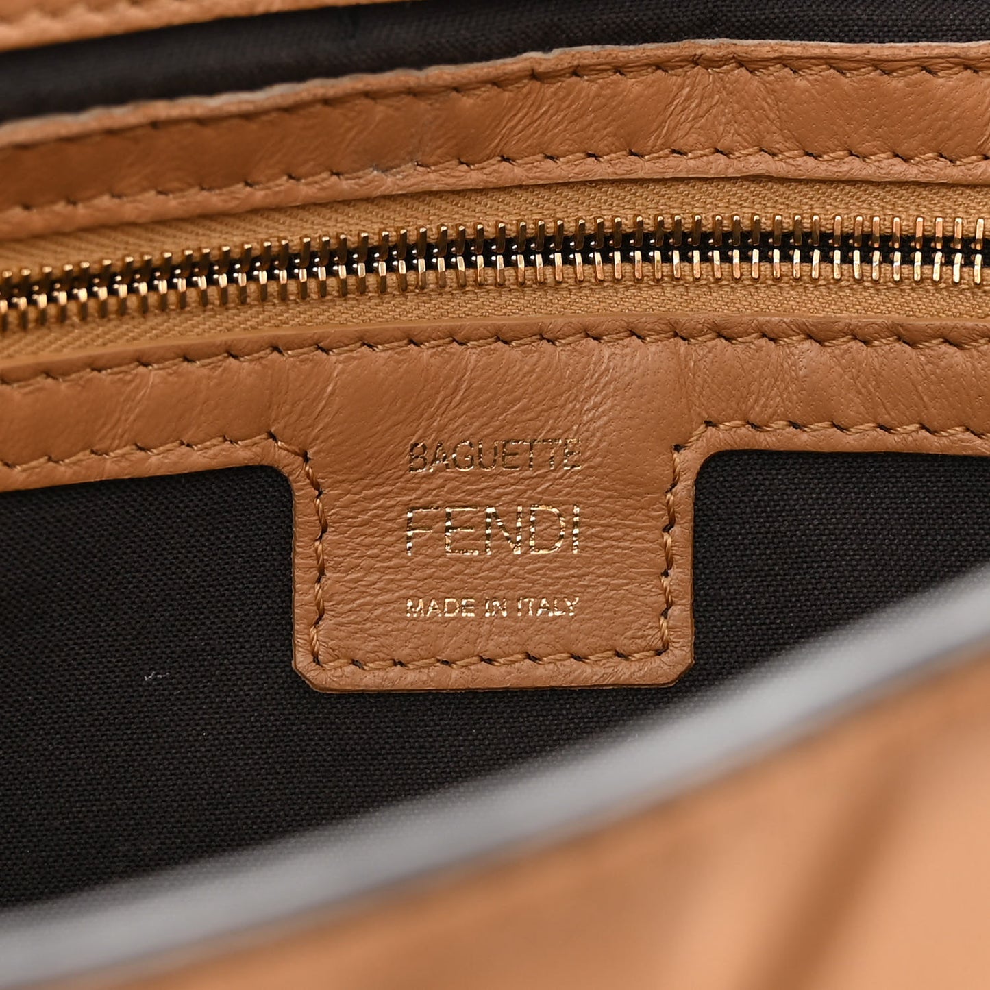 Nappa FF 1974 Embossed Baguette Miele Scuro