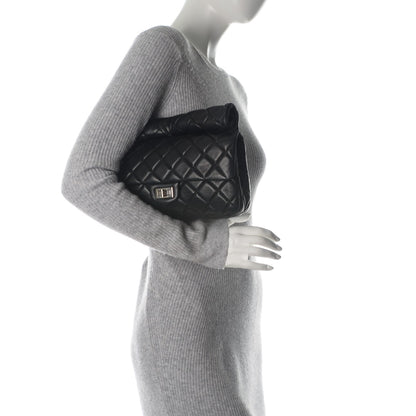 Chanel Lambskin Quilted Medium Roll Reissue Clutch Black 2 of 7