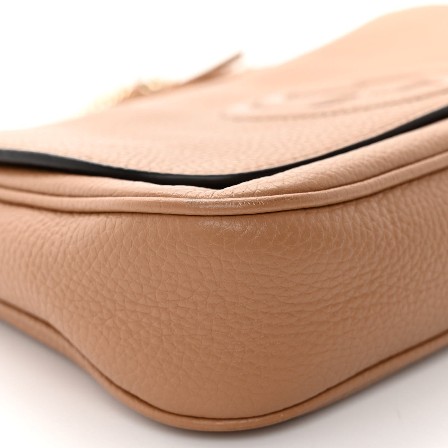 Pebbled Calfskin Medium Soho Flap Crossbody Camelia
