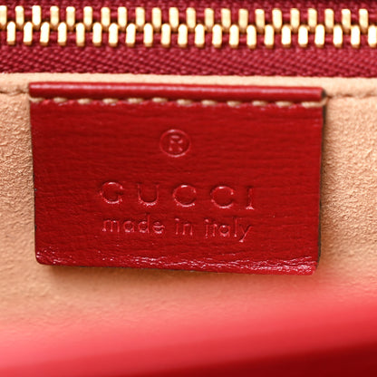 Gucci GG Supreme Monogram Azalea Calfskin Horsebit 1955 Shoulder Bag Beige Ebony New Cherry Red 6 of 11