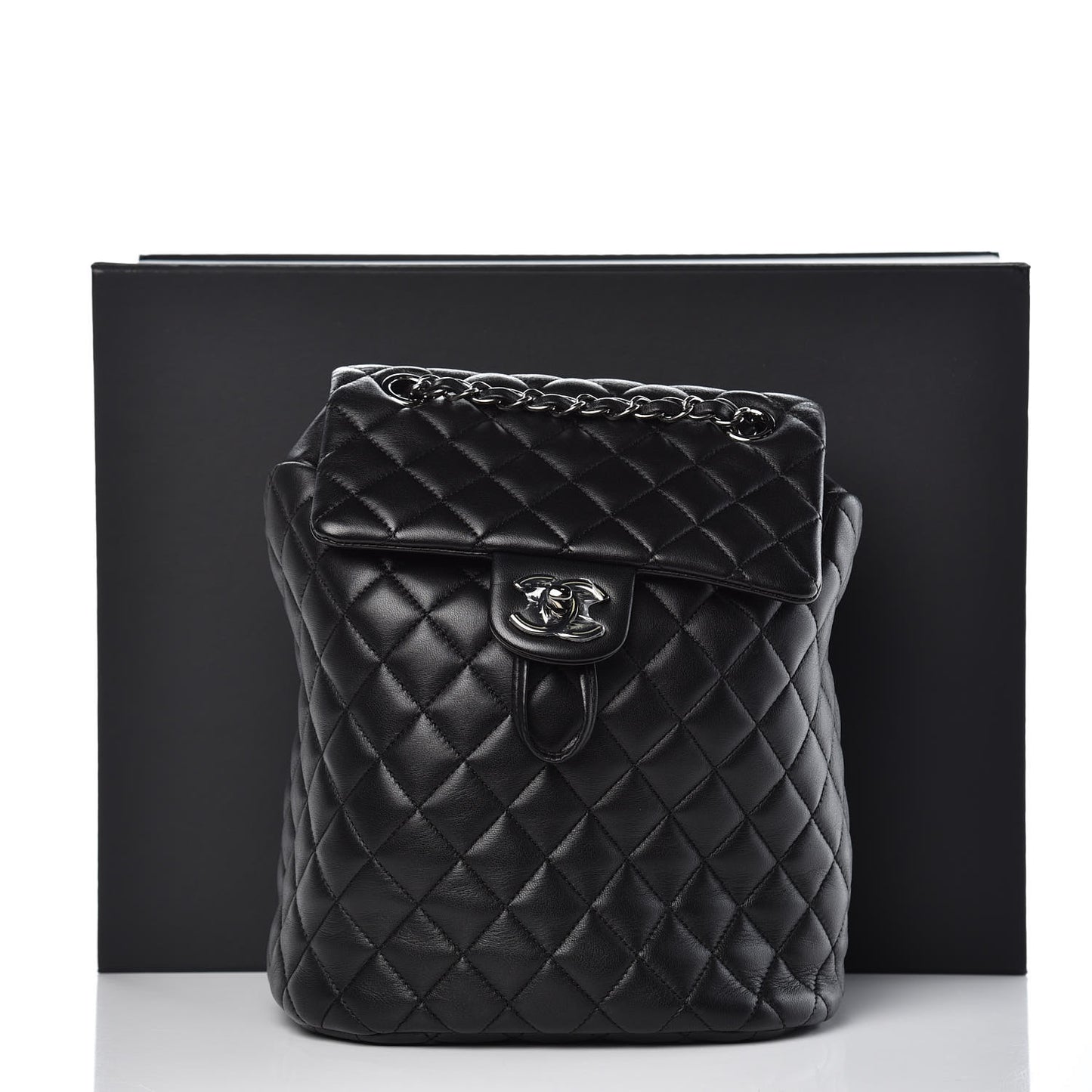 Lambskin Quilted Small Urban Spirit Backpack Black