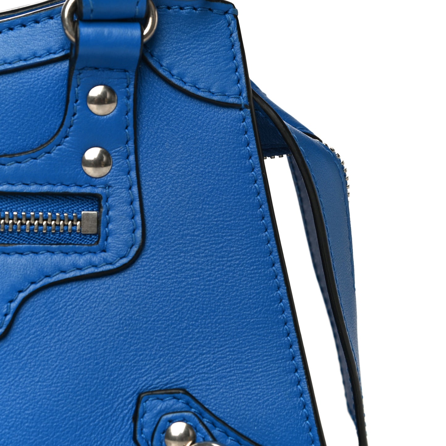 Smooth Calfskin Neo Classic Silver Hardware Mini City Bleu