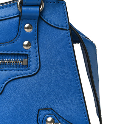 Balenciaga Smooth Calfskin Neo Classic Silver Hardware Mini City Bleu 25 of 28
