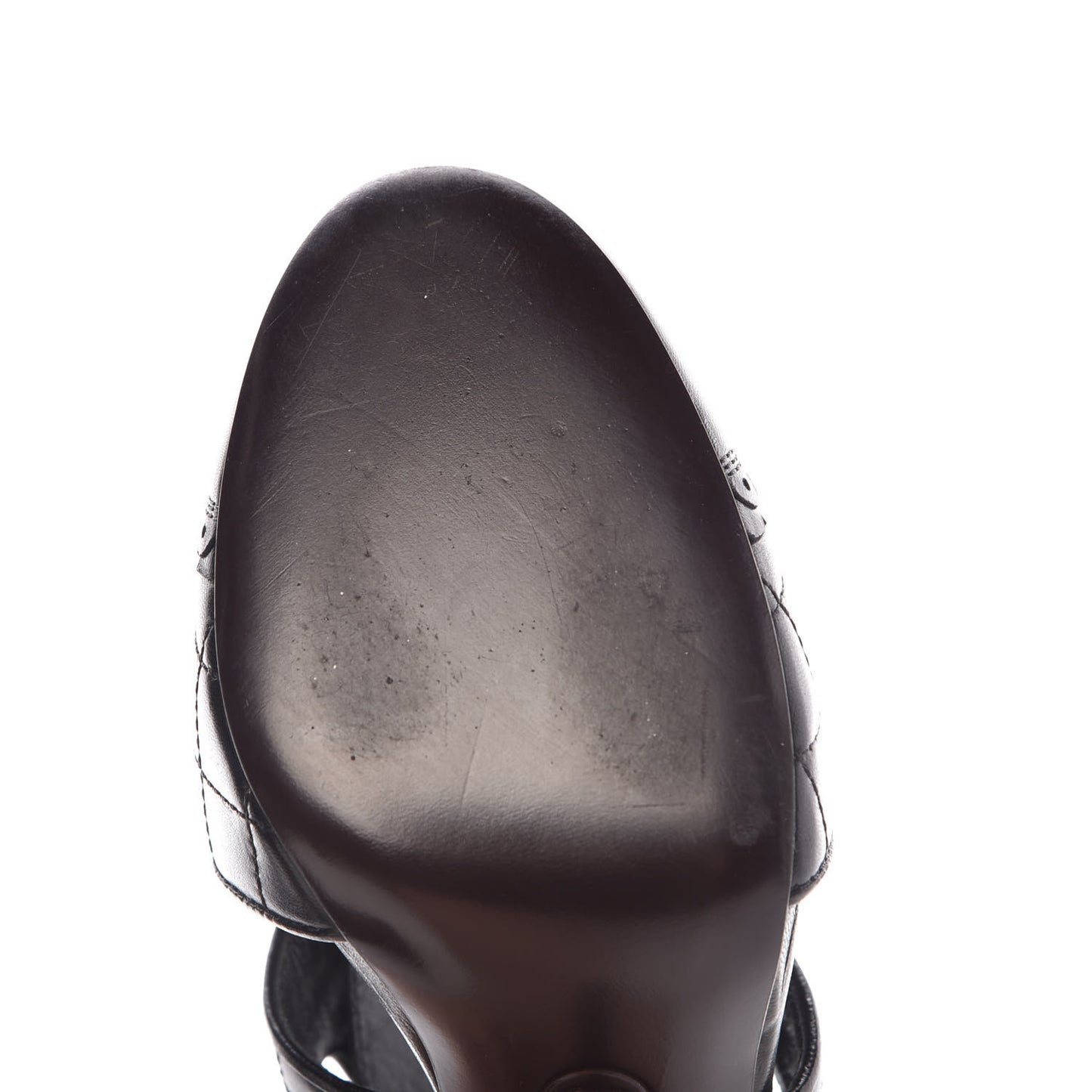 Calfskin Quilted Cut Out Boots 37 Black