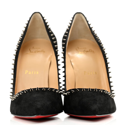 Christian Louboutin Veau Velours Anjalina 100 Pumps 36.5 Black Gun 2 of 10