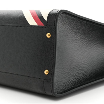 Gucci Textured Dollar Calfskin Stripe Studded Large Diana Tote Bag Black Multicolor 10 of 14