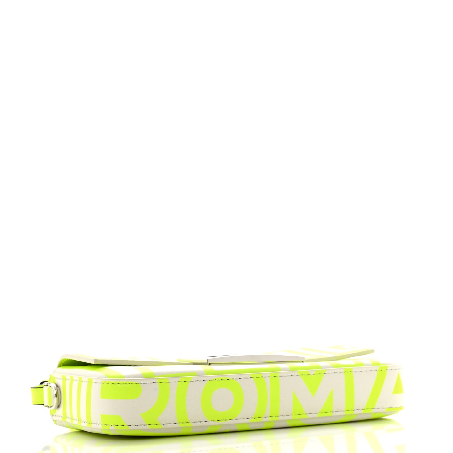 X MARC JACOBS Nappa Vitello King Logo Print Phone Baguette Yellow Fluo