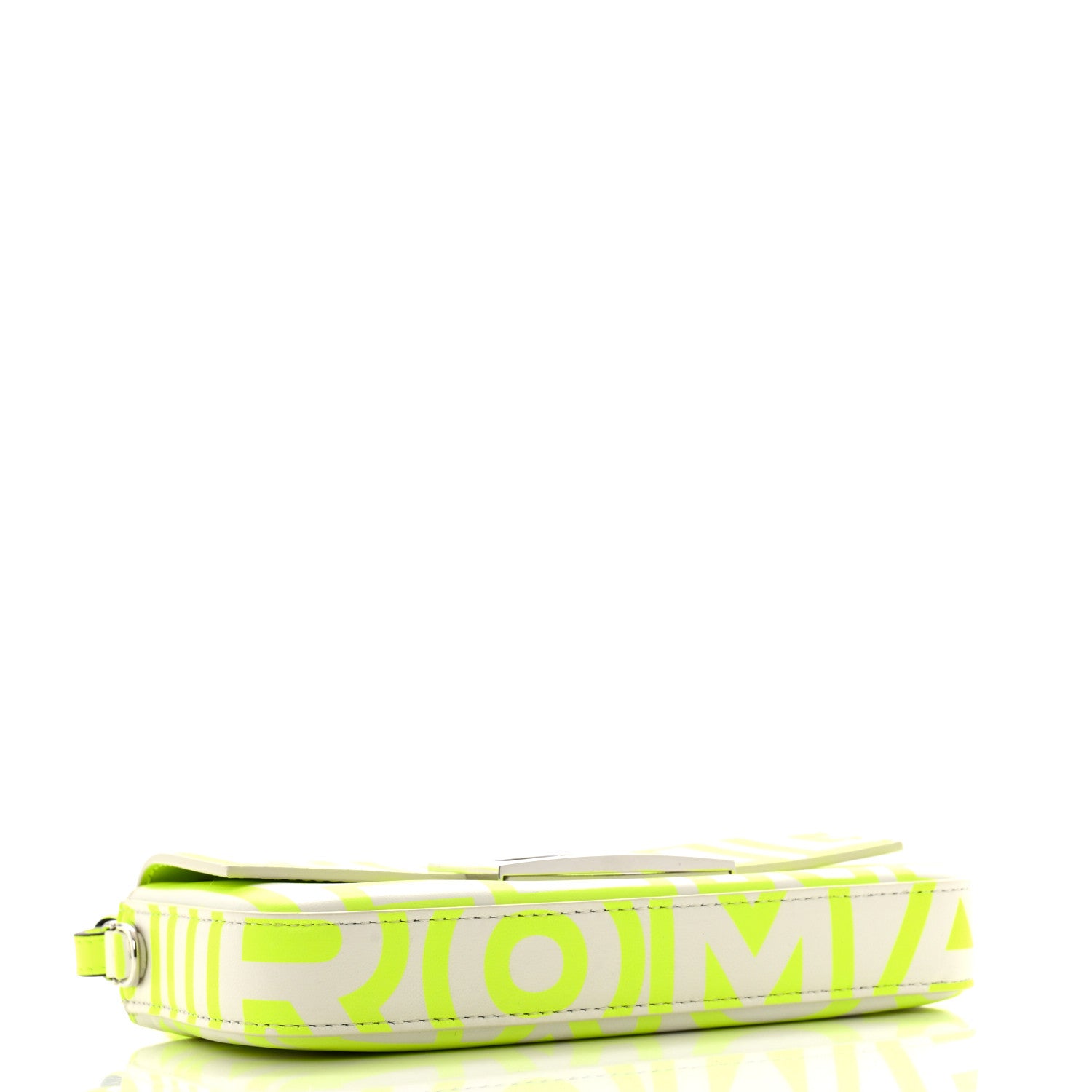 Fendi X MARC JACOBS Nappa Vitello King Logo Print Phone Baguette Yellow Fluo 4 of 12