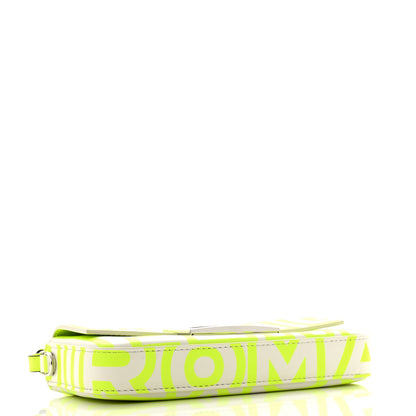 Fendi X MARC JACOBS Nappa Vitello King Logo Print Phone Baguette Yellow Fluo 4 of 12