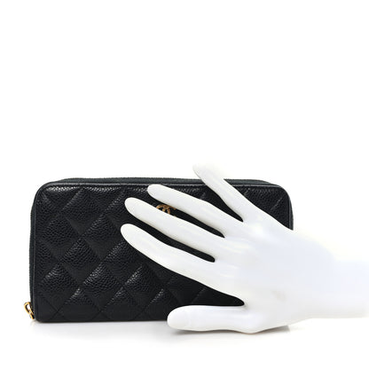 Chanel Caviar Quilted Large Gusset Zip Around Wallet Black 2 of 7