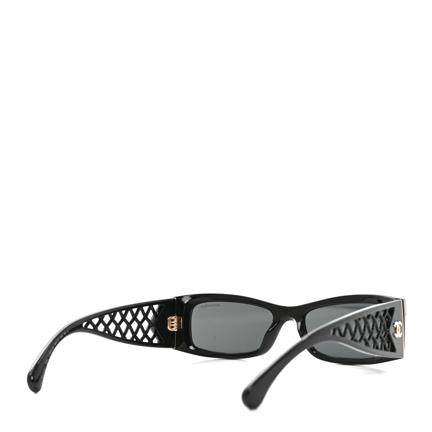 Acetate Rectangle Logo Sunglasses 5566 Black