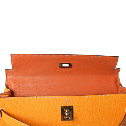 Hermes Epsom Candy Kelly Retourne 35 Jaune D'Or Feu 20 of 33
