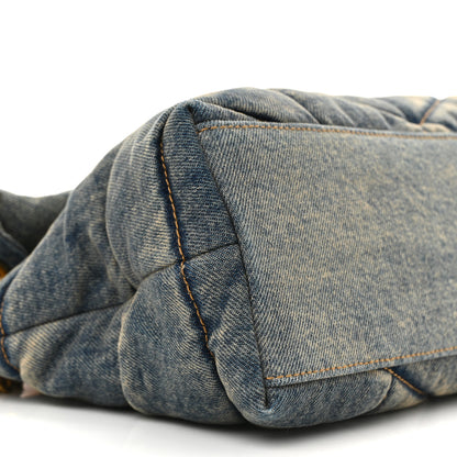 Saint Laurent Denim Quilted Small Loulou Puffer Monogram Chain Satchel Blue Cinnamon 9 of 11