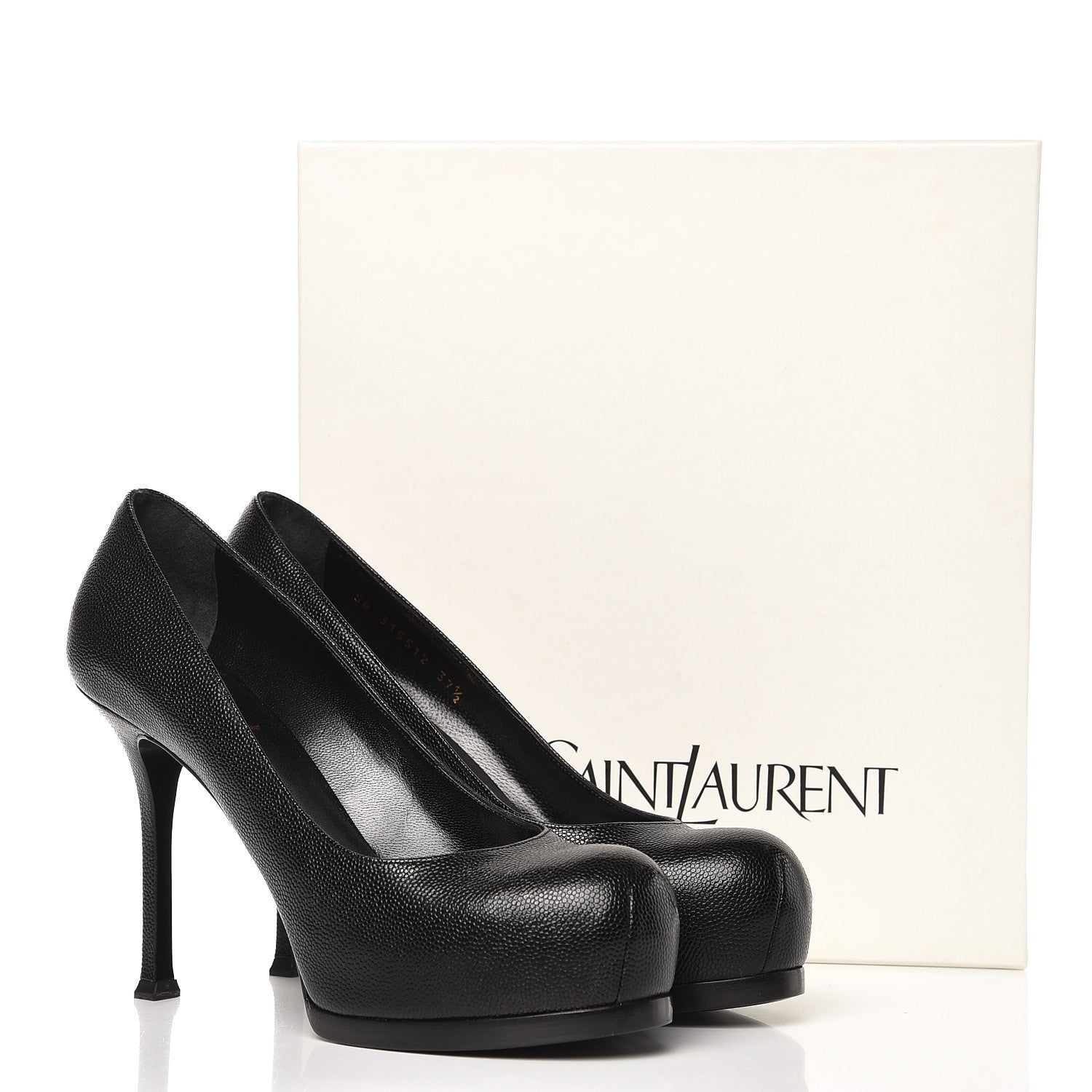 Saint Laurent Vernigolf Tribute Two 80 Platform Pumps 37.5 Black 9 of 9