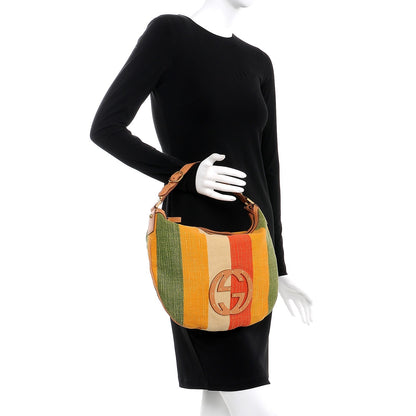 Gucci Canvas Striped Small Blondie Hobo Bag Multicolor 2 of 8