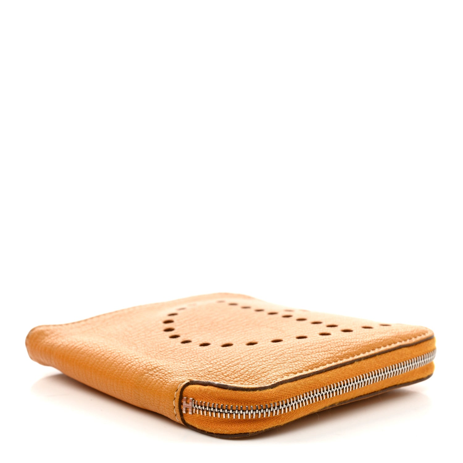 Hermes Chevre Mysore Evelyne Compact Zip Wallet Juane Ambre 4 of 7