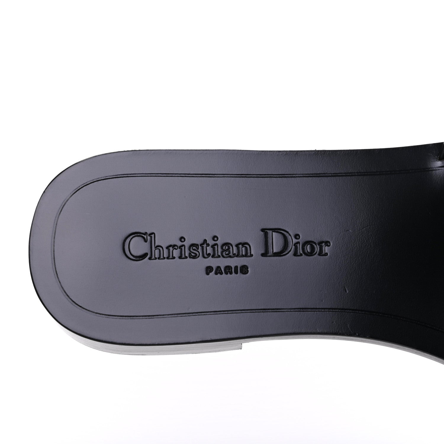 Christian Dior Calfskin Crystal Dio(r)evolution Slide Sandals 38 Black 8 of 14