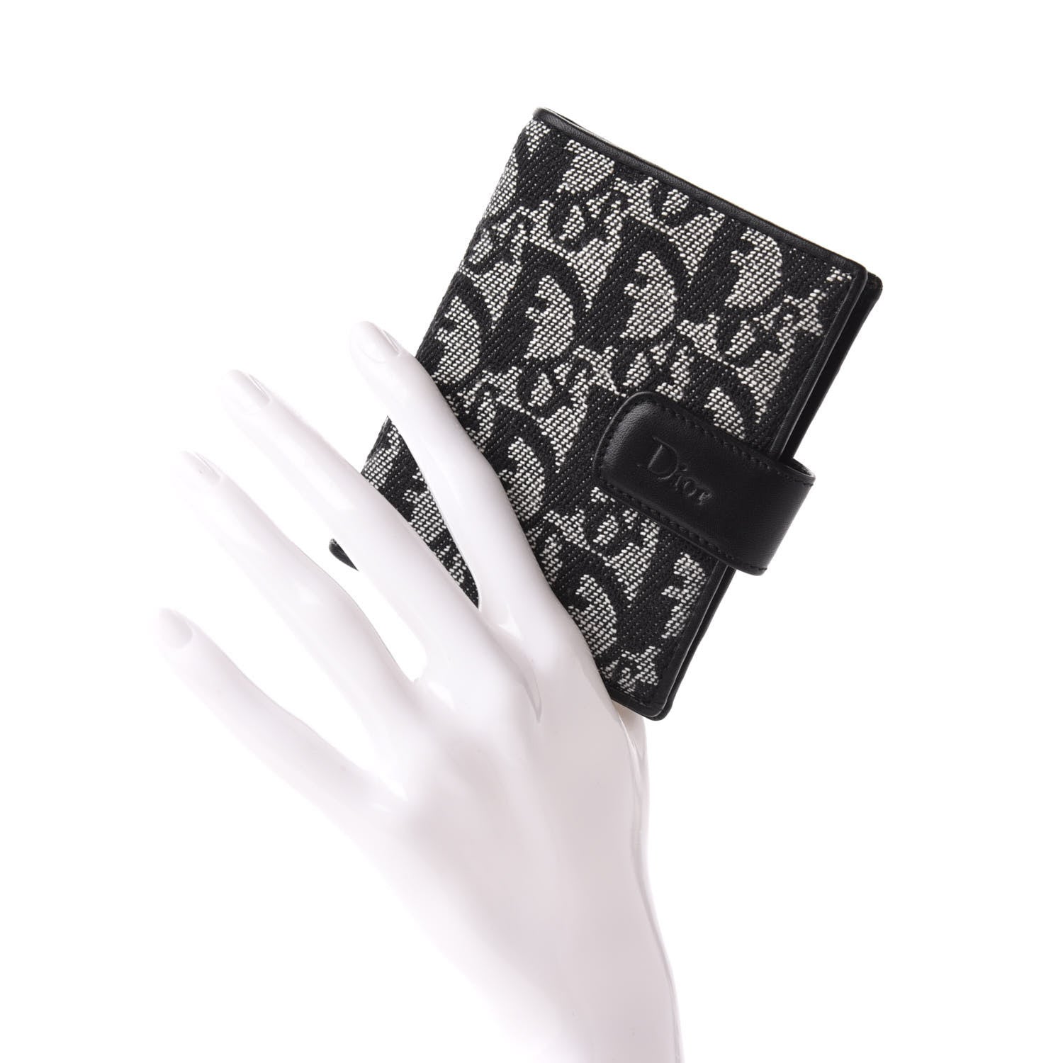 Christian Dior Monogram Compact Wallet Black 2 of 6