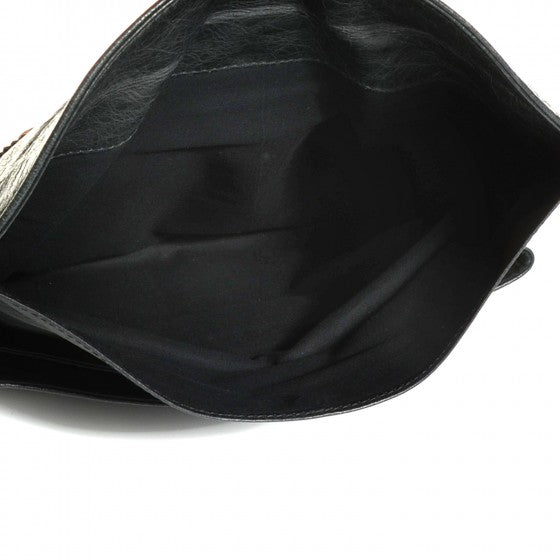 Agneau Giant Brogues Hardware Envelope Clutch Anthracite