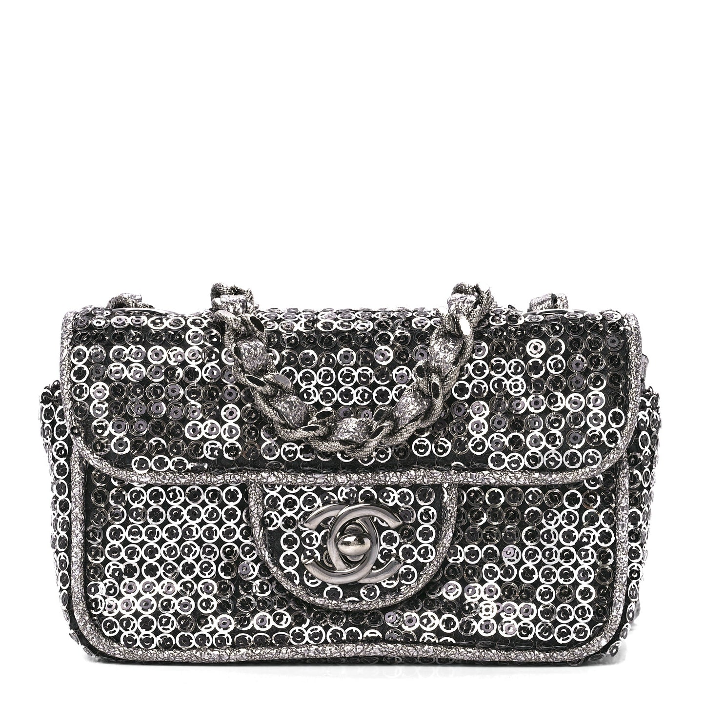 Sequin Micro Flap Dark Silver