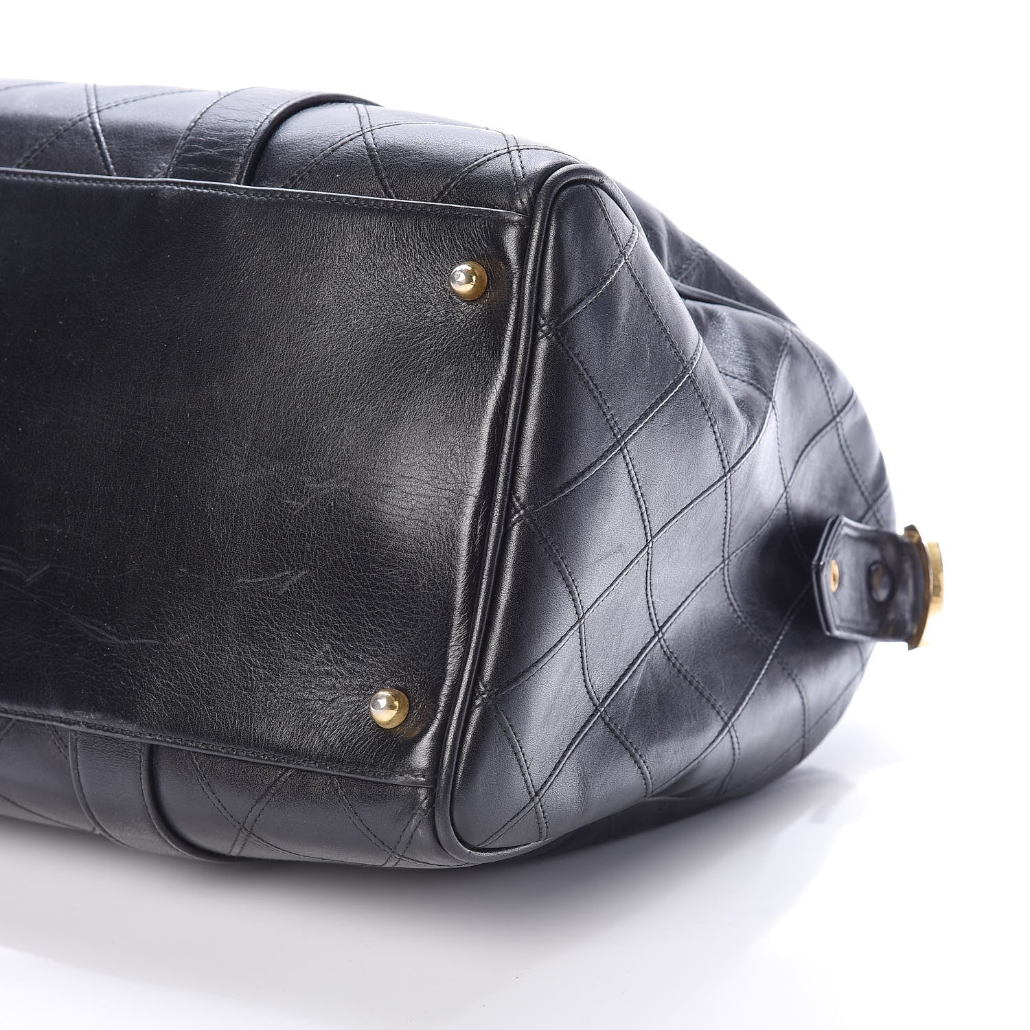 Chanel Calfskin Stitched CC Boston Black 7 of 11