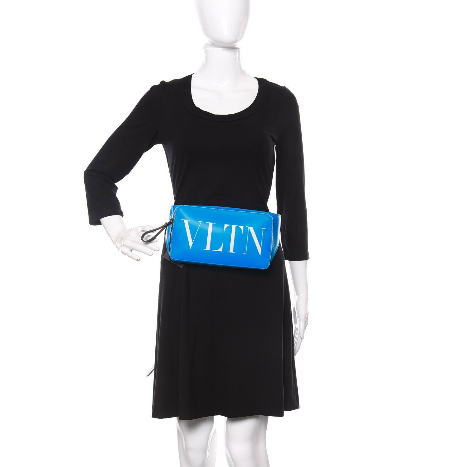Valentino Garavani Calfskin VLTN Belt Bag Blue 2 of 9