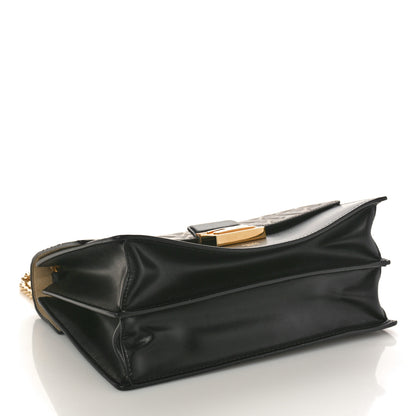 Fendi Vitello Liberty Bi-Color FF 1974 Embossed Chain Strap Kan U Shoulder Bag Black Maya 4 of 11