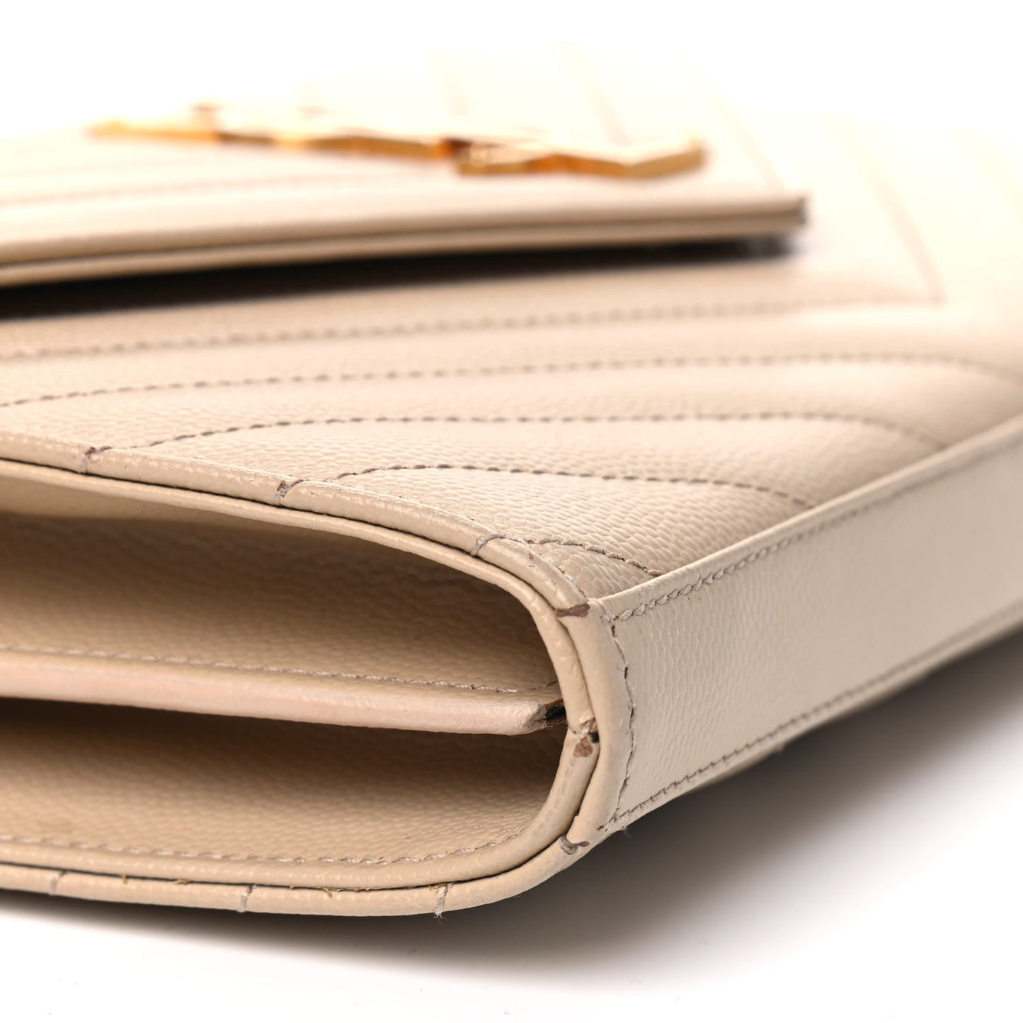 Grain De Poudre Matelasse Chevron Monogram Chain Wallet Nude Powder