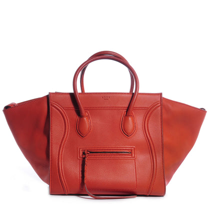 Celine Supple Calfskin Medium Phantom Luggage Orange 1 of 12
