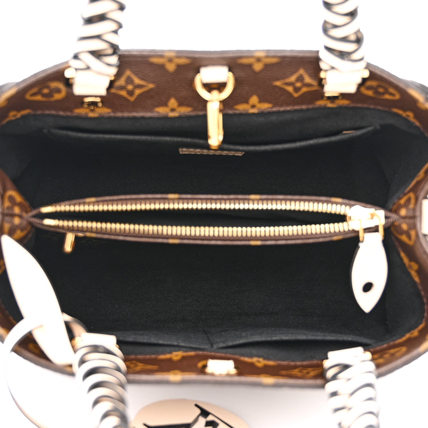 Louis Vuitton Monogram Braided Montaigne BB Creme Beige 5 of 11
