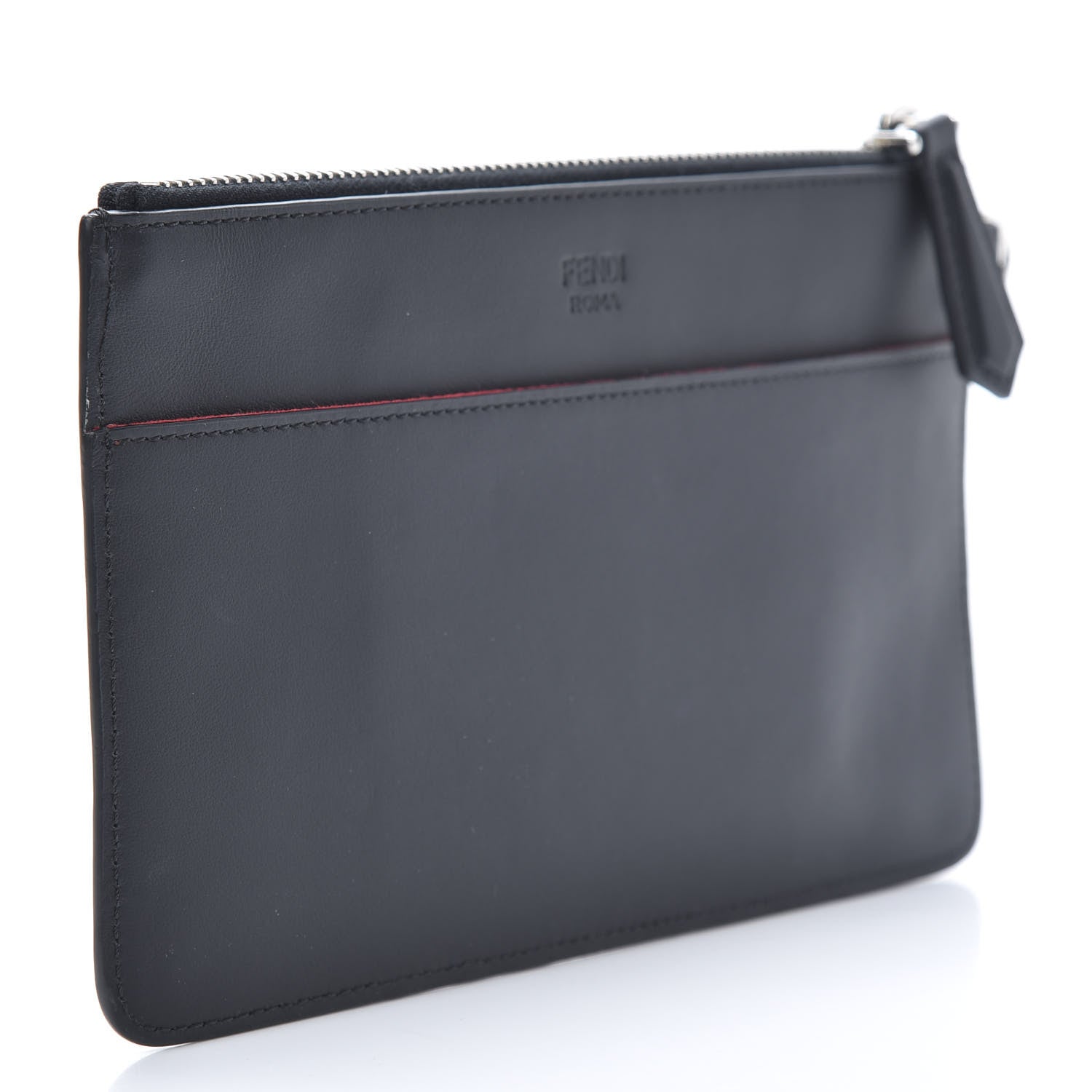 Fendi Calfskin Monster Eyes Pouch Black White 3 of 8