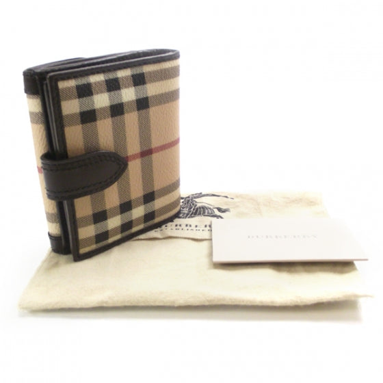 Haymarket Check Compact Zip Wallet Chocolate