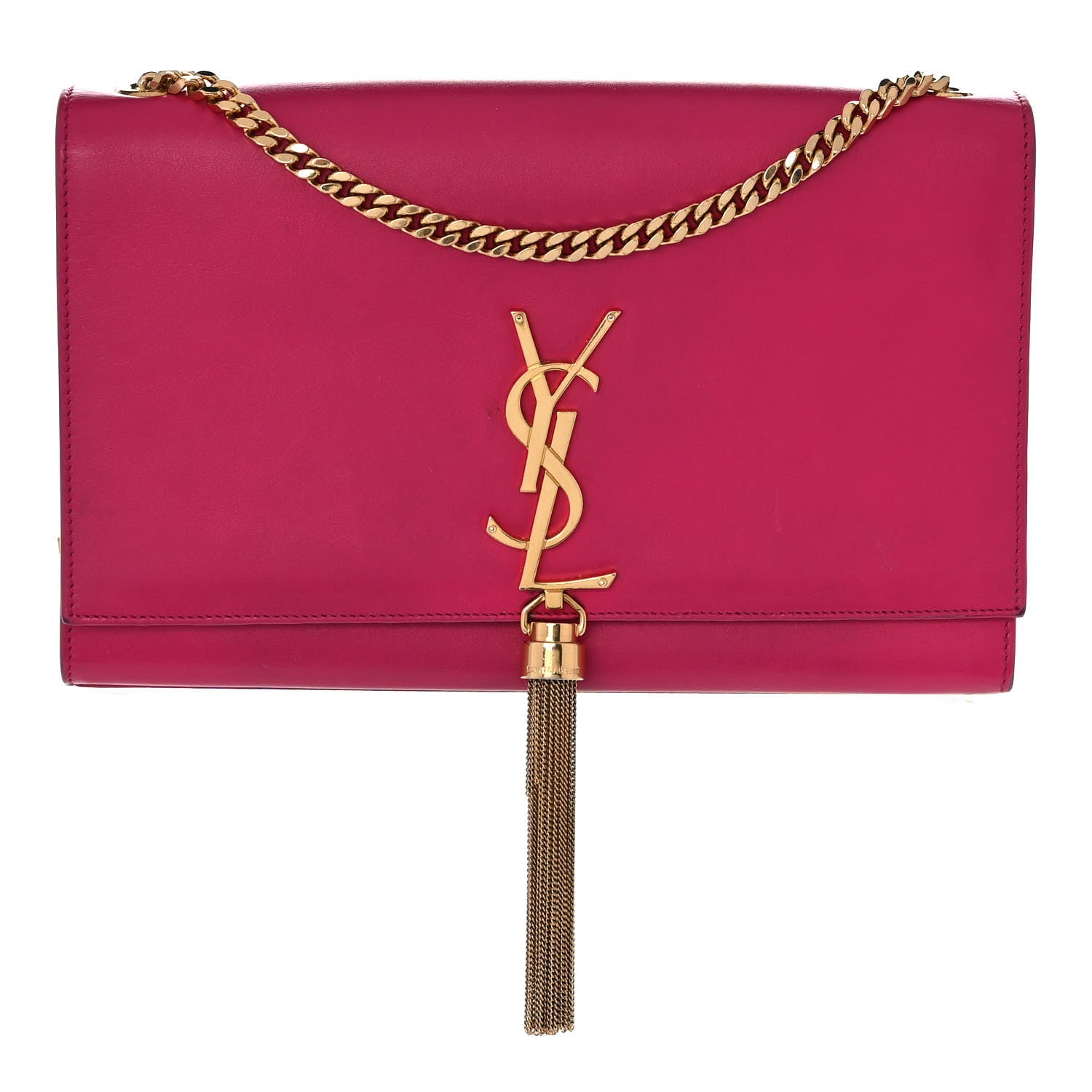 Saint Laurent Smooth Calfskin Medium Classic Monogram Kate Tassel Satchel Fuchsia 1 of 11