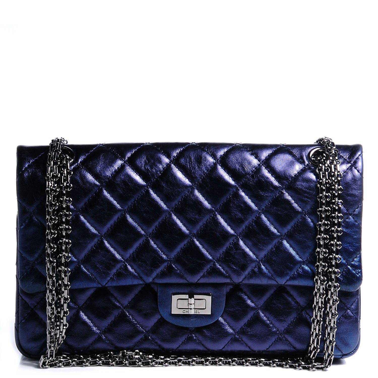 Chanel Calfskin 2.55 Reissue 226 Flap Metallic Blue 1 of 9